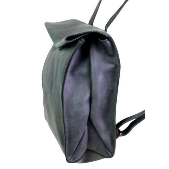 Brandy Melville ASH BLACK REAL LEATHER FLAP BACKPACK SHOULDER BAG HANDBAG PURSE main image 6